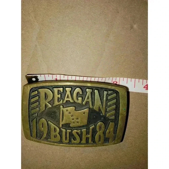1984 REAGAN BUSH BELT BUCKLE - Picture 2 of 4